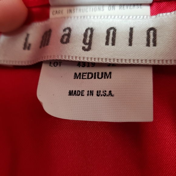 Vintage nightgown red velvet size medium - Picture 6 of 10